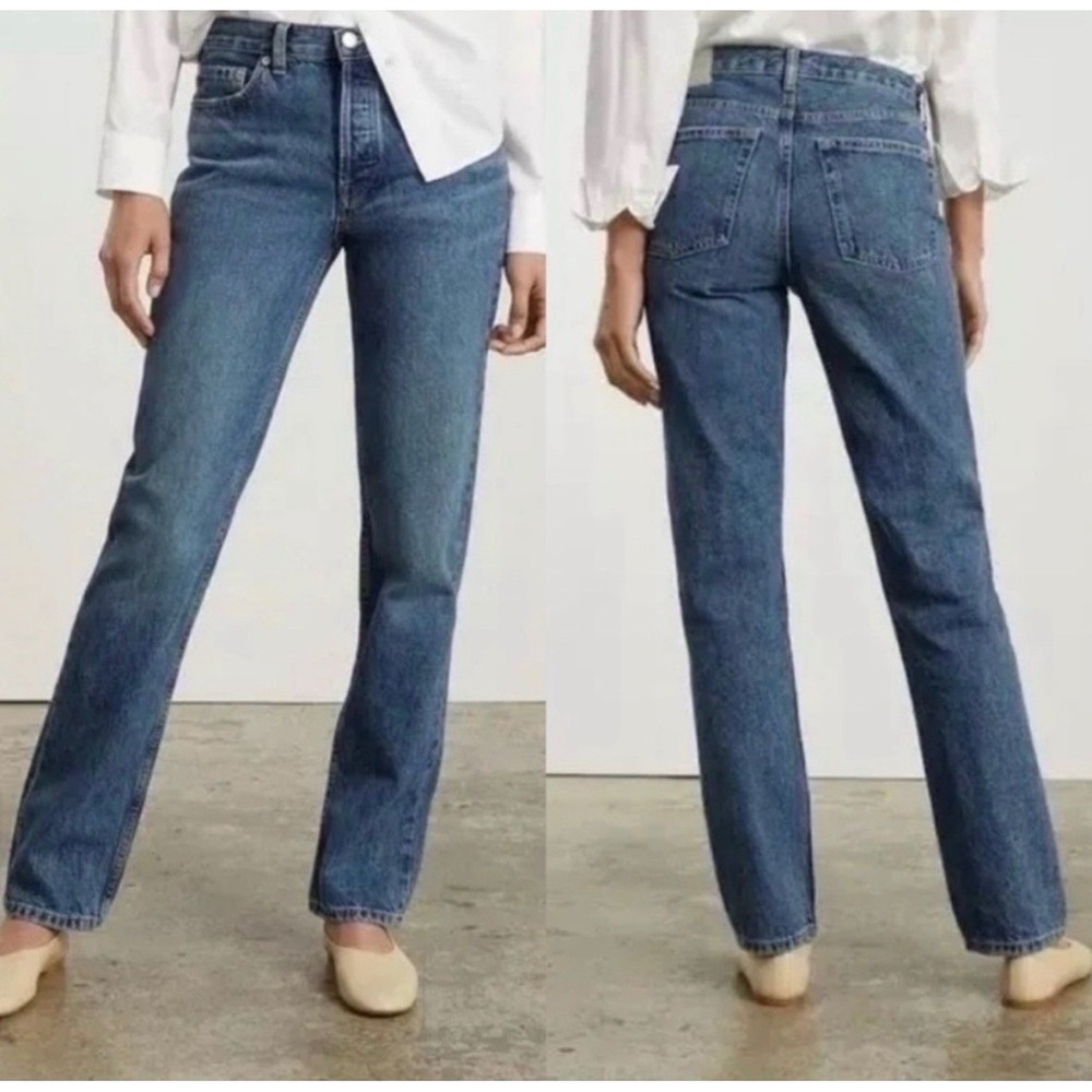Everlane Everybody Jean Light Wash Distressed‎ Organic Cotton Straight 35 Short